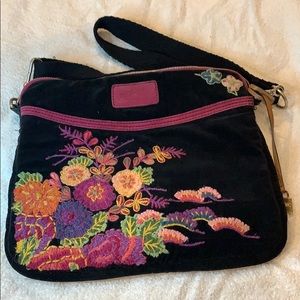 Lucky Brand laptop crossbody embroidered flowers